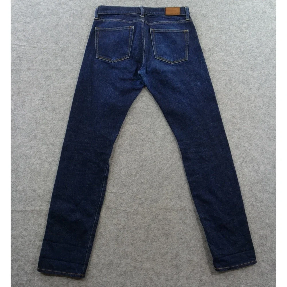 J Crew 484 Jeans Mens 31 Blue Slevedge Slim Straight Mid Rise Button Fly